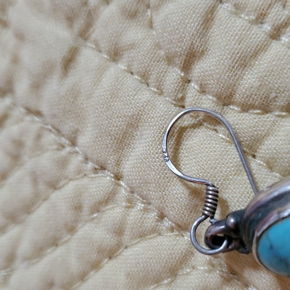 925 Turquoise Oval Earrings - Picture 3 of 3